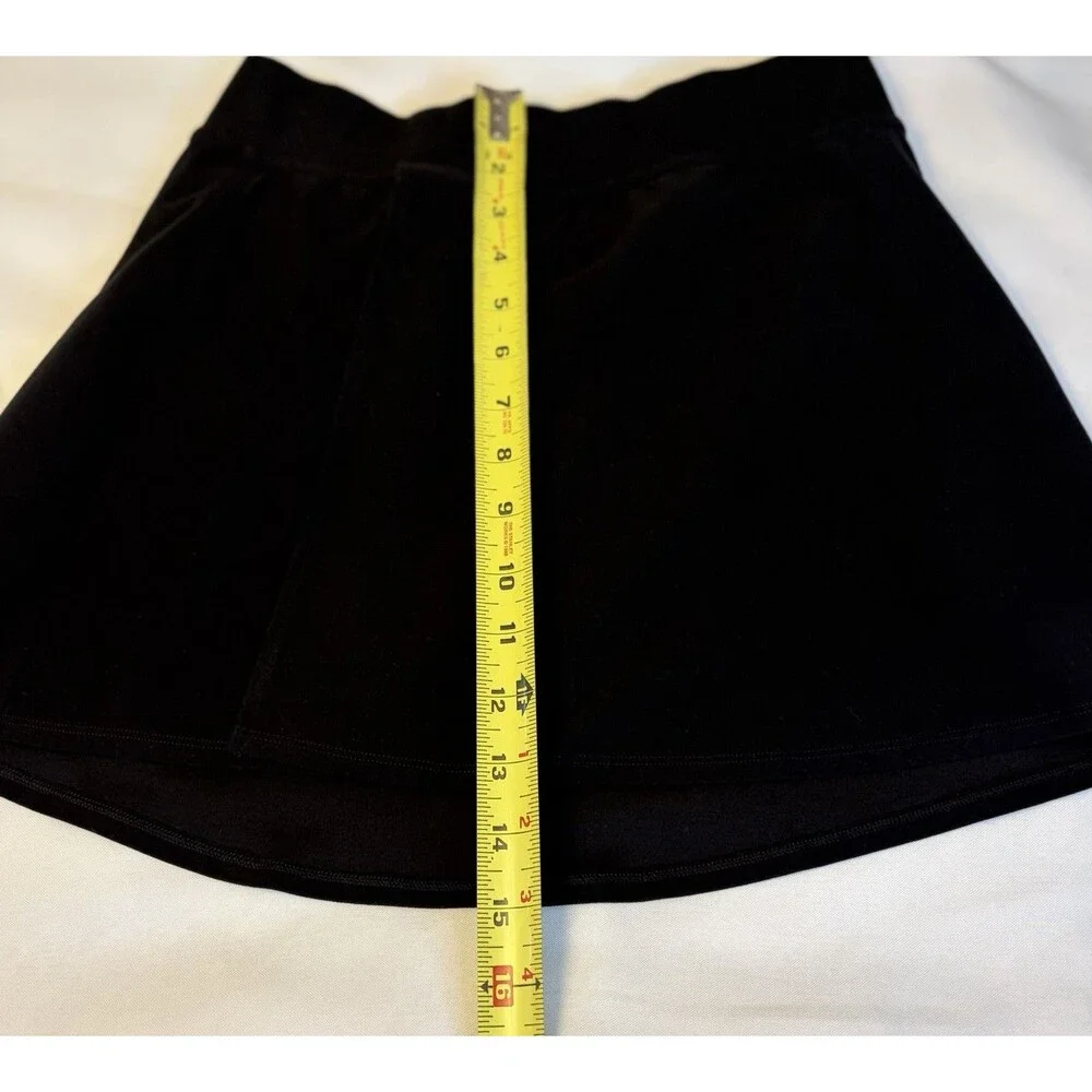 ALO Yoga Alosoft Backspin Skirt Black Pull On Slit Built In Brief Athletic XS